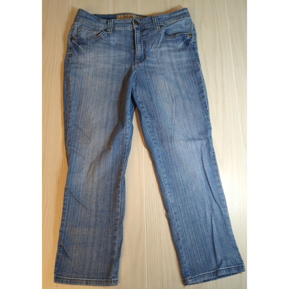 RISE :) Nine West Vintage America 10 Boho crop Blue Jeans Classic rise‎